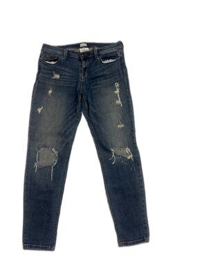 Sneak Peek Jeans Womens 9 Distressed Skinny Mid Rise Ripped Medium Wash Denim